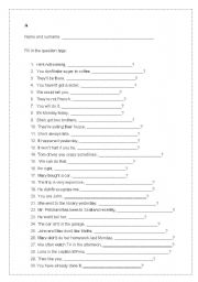 English Worksheet: question tags