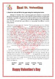 English Worksheet: Real St. Valentine