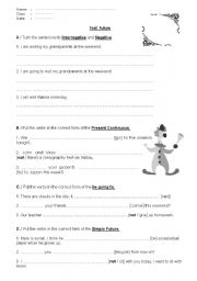 English Worksheet: Test Future