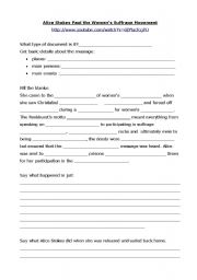 English Worksheet: Alice Stokes Paul, CO Suffragettes