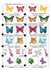 English Worksheet: Colours - Butterflies