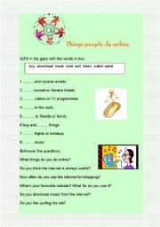English worksheet: Things People Do Online