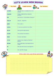 English worksheet: Vocabulary Building