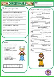 English Worksheet: CONDITIONALS - TYPE 1