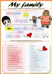 English Worksheet: FAMILY MEMBERS