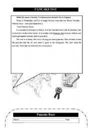 English Worksheet: Pancake Day