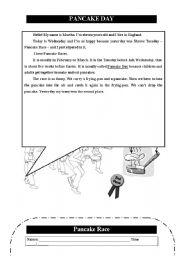 English Worksheet: Pancake Day