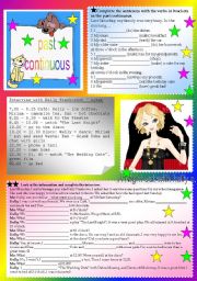 English Worksheet: past contunuous (editable with key)