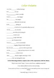 English Worksheet: Color idioms