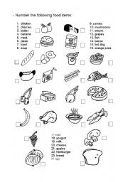 English Worksheet: Picture dictionary_food