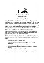 English worksheet: Moby Dick Project