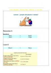 English worksheet:  people and places worksheet for elemantary