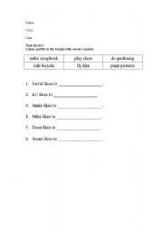 English Worksheet: hobbies