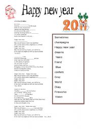 English Worksheet: happy new year ABBA