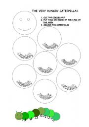 English Worksheet: The Hungry Caterpillar