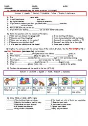 English Worksheet: quiz for the eigth classes