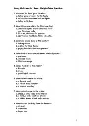 English Worksheet: Merry Christmas Mr. Bean - Multiple Choice Questions