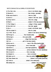 English Worksheet: comperatives and superlatives