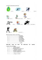 English worksheet: sports and verbs related