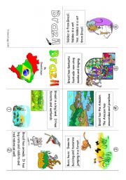 English Worksheet: Mini Book 10: Brazil in colour and greyscale