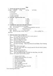 English worksheet: Test with reading