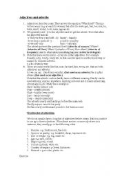 English Worksheet: Adjectives and Adverbs explained 