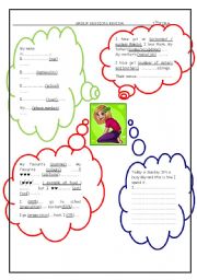 English Worksheet: introducing oneself