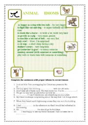 English Worksheet: animal idioms