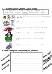 jobs worksheet grade 2