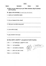English worksheet: quiz about must/mustnt