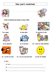 English Worksheet: resolutions for 2011