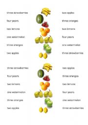 Fruit matching sheets