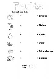 English Worksheet: Fruits 