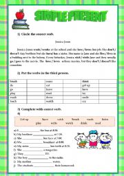 English Worksheet: Simple Present