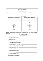English Worksheet: Personal Pronouns 