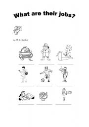 English Worksheet: what are their jobs?