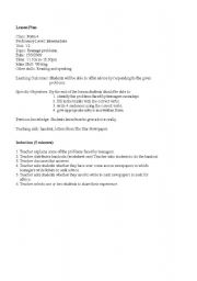 English Worksheet: writing lesson plan