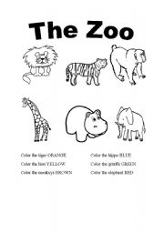 English Worksheet: Zoo
