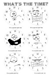 English Worksheet: whats the time? A quarter part 5