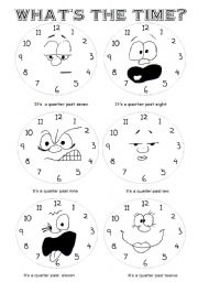 English Worksheet: whats the time? A quarter part 6
