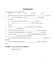 English Worksheet: Borrow or Lend?