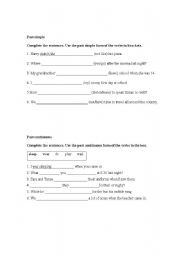 English worksheet: past simple/past continuous revision