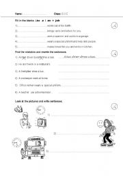 English worksheet: jobs