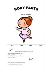 English worksheet: BODY PARTS