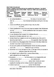 English worksheet: Vocabulary Exercise