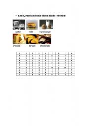 English Worksheet: food