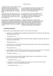 English worksheet: The work world test