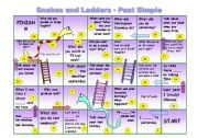 English Worksheet: snakes and ladders_past simple