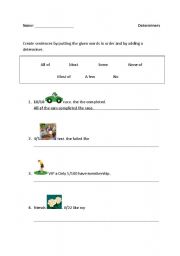 English worksheet: Determiners