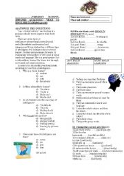 English Worksheet: 8th grade exam